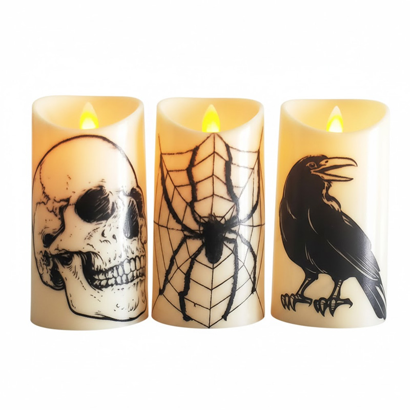 Halloween cylindrical Pillar Led candle