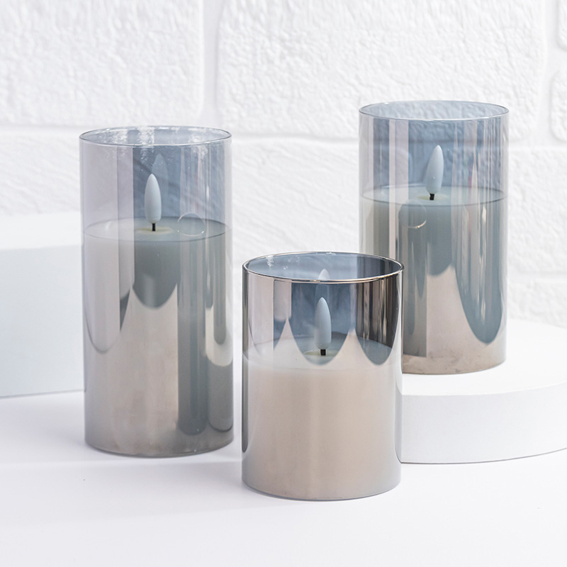 Glass Enclosed Flameless LED Candles with Remote - Moving Wick & Fixed Flame Options Fixed Wick