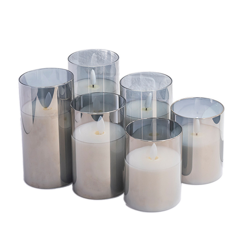 Glass Enclosed Flameless LED Candles with Remote - Moving Wick & Fixed Flame Options, Safe, Battery-Operated Electronic Candles for Cozy Home Decor and Festive Ambiance