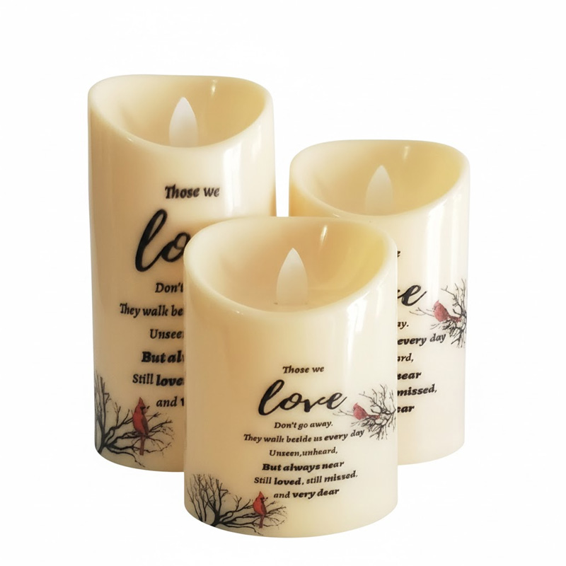 Ivory Led pillar candle Moving Wick Remote Control