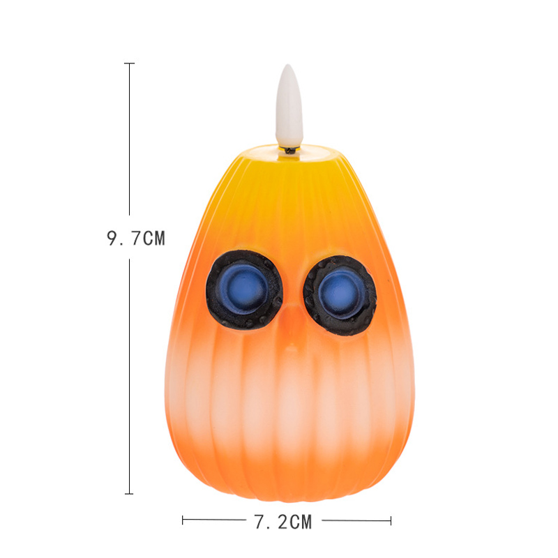Halloween Owl Pumpkin Flameless Candle - Battery Operated LED Night Light for Spooky Home Decor Color:Style1;Size:7.2*9.7cm 5