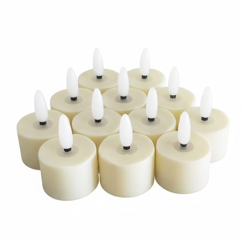 Beige Rechargeable Flameless Votive candle with remote control, Remote Control Distance