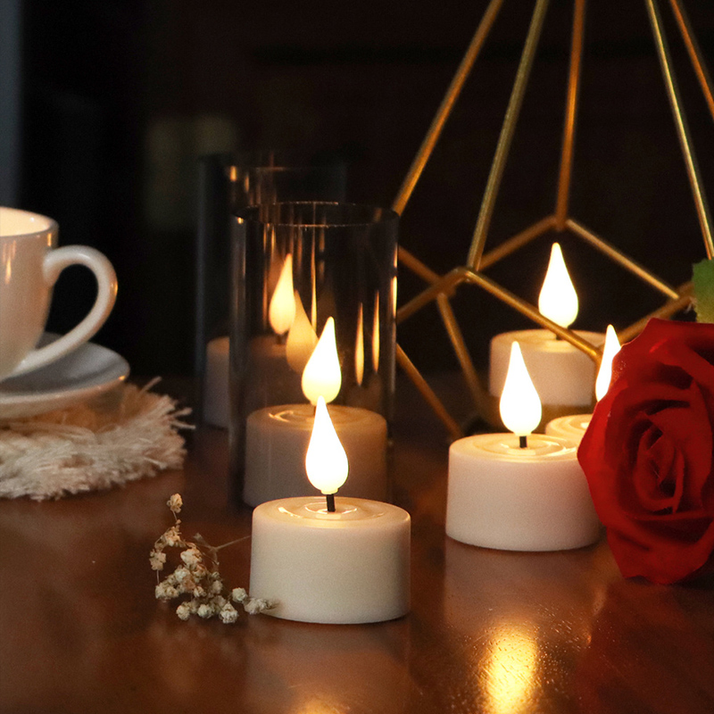 Rechargeable LED Flameless Candles with Frosted Grey Shades - 6/12 Pack Set with Remote & Charging Base Slot:12-slot 2