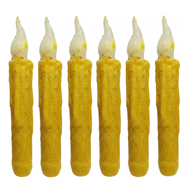 Antique Speckled Flameless Taper Candles with Realistic Wax Drip Vintage Amber Gold  , Experience the Timeless Charm of Real Wax Without the Fire Hazard – The Ultimate Vintage Aesthetic for Your Modern Home