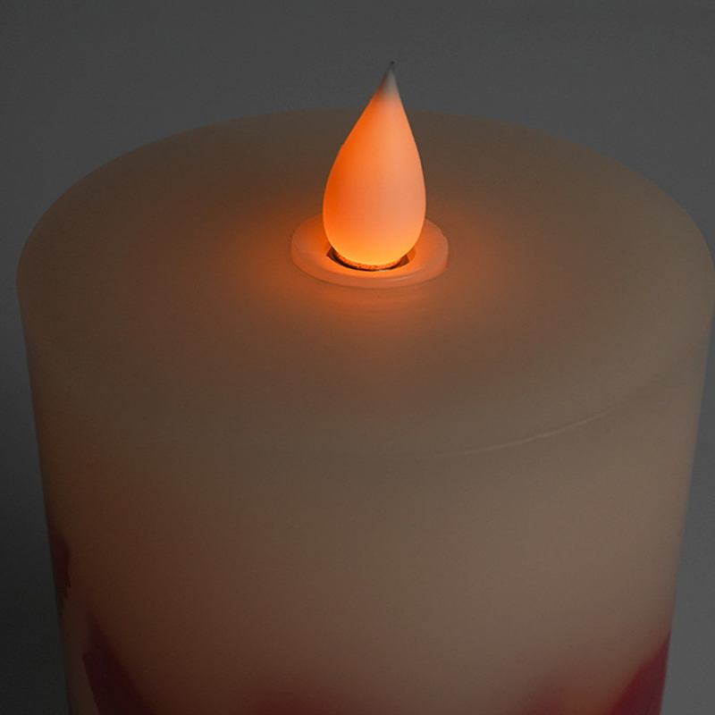 Real Wax LED Flameless Candles with Autumn Maple Leaf Pattern - Remote Controlled & Timer Size:7.6*10cm 1