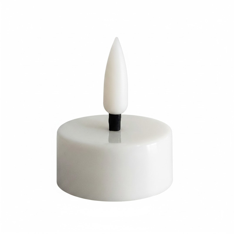White Flameless Led Tealight Candle Flat Top Non Flicker