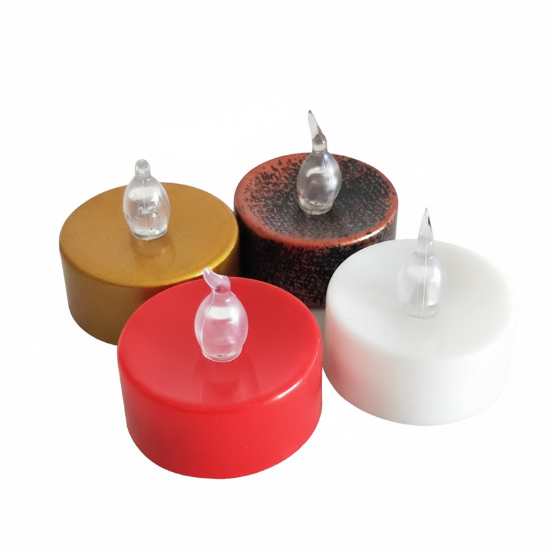 Mini LED Flameless Tealight Candle Recessed Top Transparent Wick