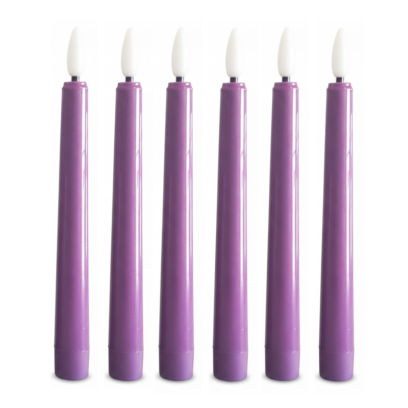 purple dripped led taper candle remote control