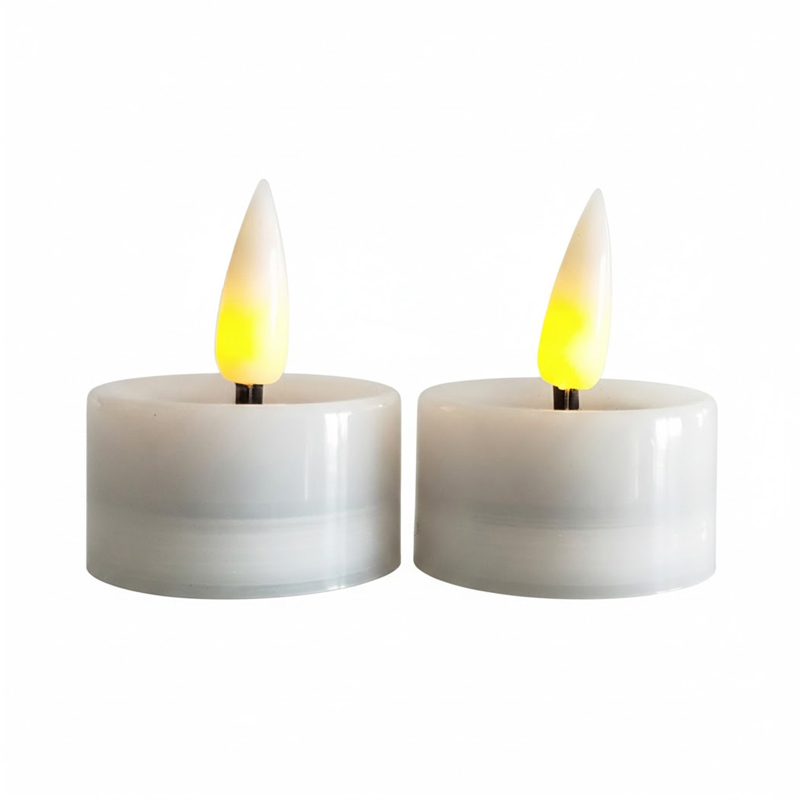 White led tealight candle recessed top