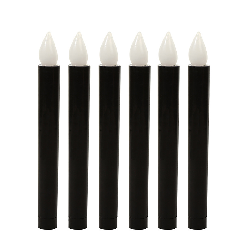 Halloween Black & Red wax drip led taper candle