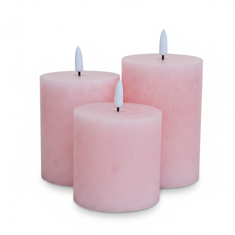 Snowflake Textured LED Flameless Candles with 10-Key Remote & Timer - Set of 3 Paraffin Wax Pillar Candles, Elegant Flicker-Flame Technology Meets Real Wax Craftsmanship for a Cozy, Worry-Free Ambiance