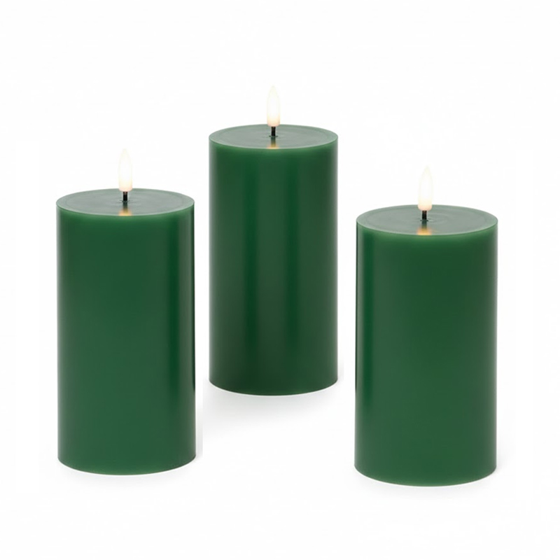 Real Paraffin Wax Flameless Pillar Candles ,Set of 3, Experience the Warm Glow of Real Candles Without the Fire Hazard – Perfect for Home Decor, Weddings, and Seasonal Celebrations