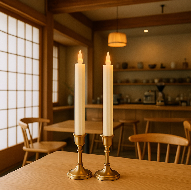 Floating LED Taper Candles with Magic Wand Remote - 12/20 Pack Flickering Flameless Candles for Halloween & Home Decor Color:Ivory;Size:2*26.4cm 3