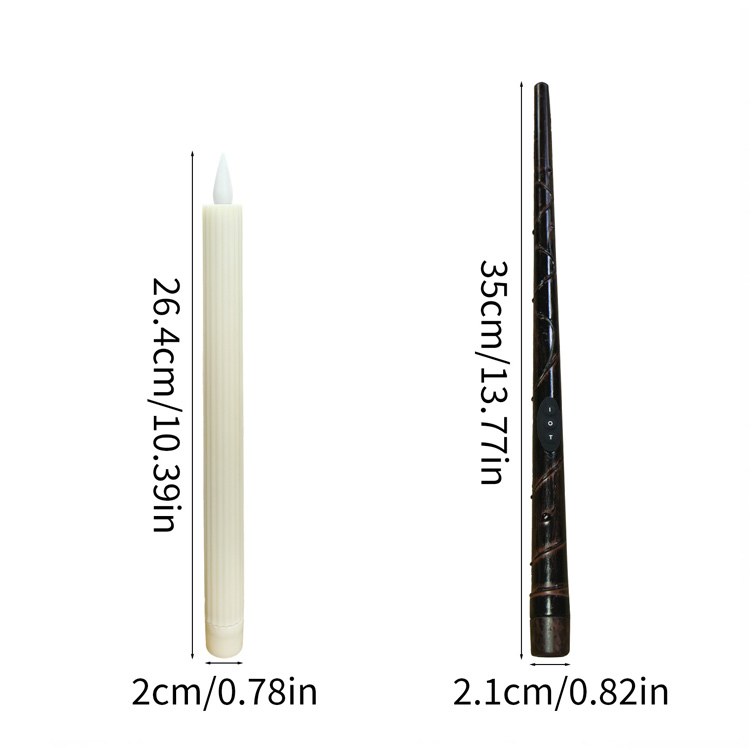 Floating LED Taper Candles with Magic Wand Remote - 12/20 Pack Flickering Flameless Candles for Halloween & Home Decor Color:Ivory;Size:2*26.4cm 1