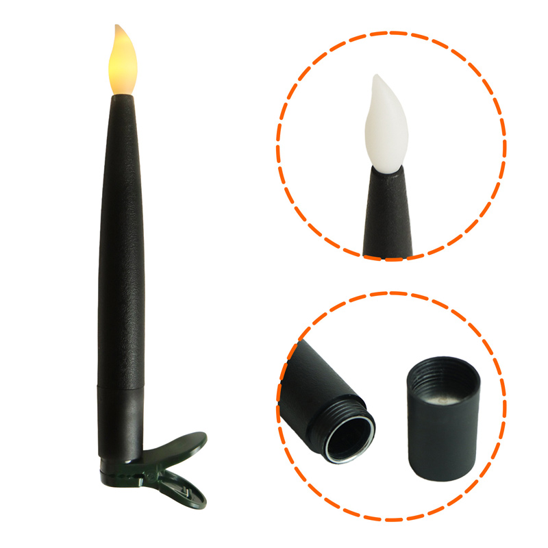 Magic Wand Remote Floating Candles - Flickering LED Taper Candles with Timer for Harry Potter Theme Decor Color:Black1;Size:1.6cm*16cm 2