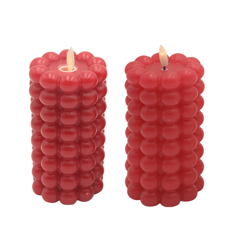 Red Bubble Flameless Candles,Moving/Fixed Wick, Flickering flame,Not rechargeable