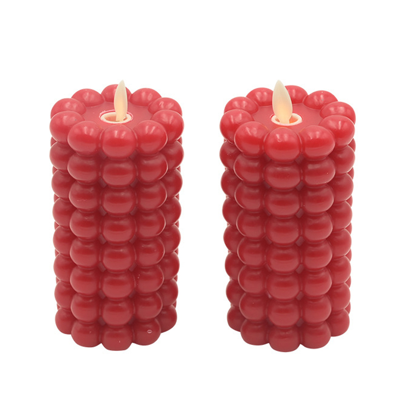 Red Bubble Flameless Candles,Moving/Fixed Wick Moving Wick  , Flickering flame,Not rechargeable